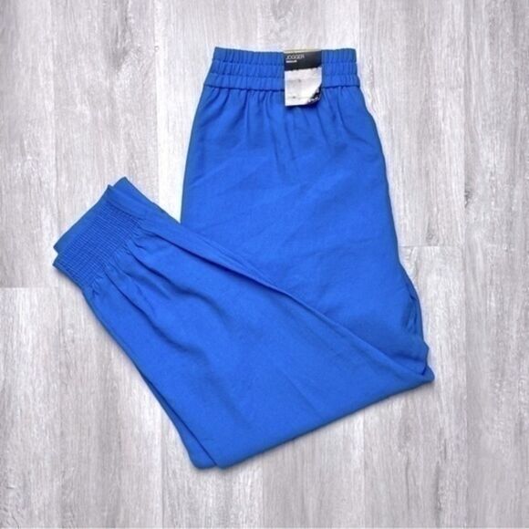 Blue Elastic Waist Jogger Pants 14 - Picture 2 of 7